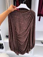 Pruun Veniv Laiade Varrukatega Bodycon Kleit