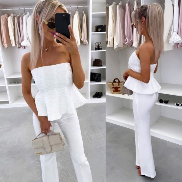 White Peplum Blouse