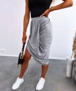 Black Casual Skirt Longer On The Side