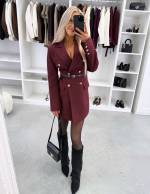 Melns Žakete-kleita Ar Jostu