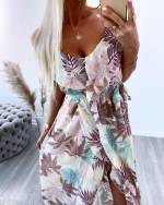 Must Kolmveerand Pikkusega Lilleline Kleit