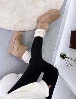 Коричневый Ботинки на массивной подошве в стиле UGG