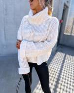 Light Beige High Neck Soft Sweater