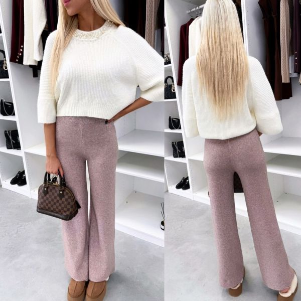 Taupė Minkštos, Tamprios Tiesaus Kirpimo Kelnės