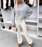 Pilka Minkštas Džemperis Su Gobtuvu