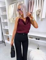 Juoda Šilkinė Palaidinė Su Aukso Spalvos Detale