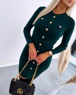 Fuchsia Long-sleeved Sweater Dress