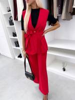 Dzeltens Veste Ar Sasienamu Priekšpusi