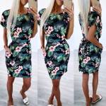 White Floral Pattern Pocket Casual Dress