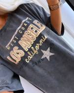 Bēša T-kreklu Kleita Los Angeles