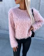 Pink Sweater With Feathers