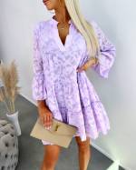 Purple Flowy Patterned Dress