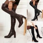 Must Plokk-kontsaga ülepõlve Saapad