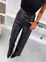 Ruda Minkštos Ir Patogios Tiesaus Kirpimo Odinės Kelnės