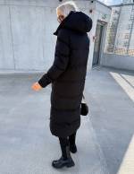 Черный Удлинённая водоотталкивающая парка