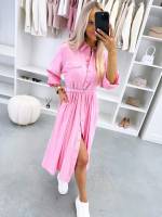 Roheline Vööga Pikem Kleit