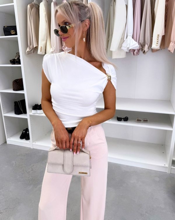 White Blouse With Golden Detail