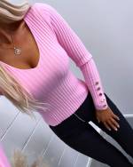 Beige V-cut Sweater