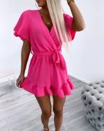 Белое Короткий комбинезон с лентой посередине