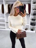 Brūns Garroku Elastīga Topa Blūze