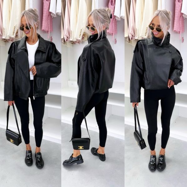 Juoda Oversized švarkas