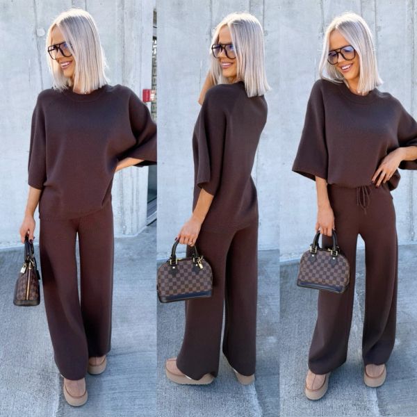 Brown Soft And Comfortable Two-piece Set