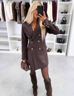 Melns Žakete-kleita Ar Jostu