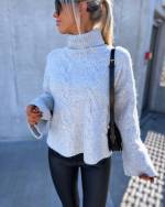 Taupe High Neck Warm Knit