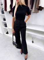 Šviesiai Rausvos Spalvos Patogaus Kirpimo Tiesios Kelnės