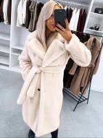 Pruun Luksuslik Eest Seotav Talvemantel